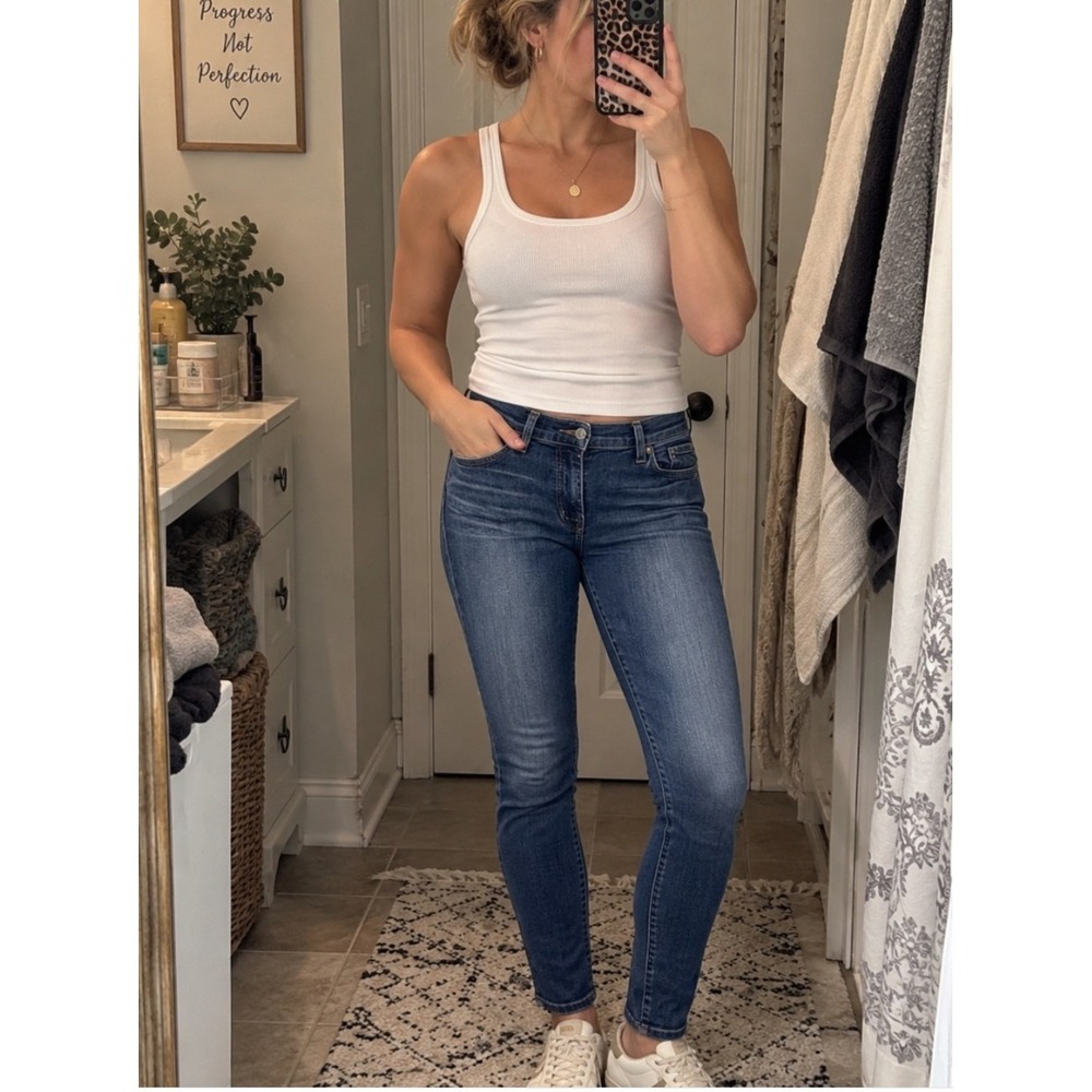 J Brand Alana Skinny Jeans 31 Blue Mid Rise Stretch Ankle Denim